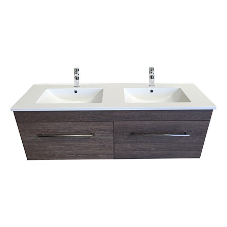 Clearlite Cashmere 1500mm Double Bowl 4 Drawer Vanity