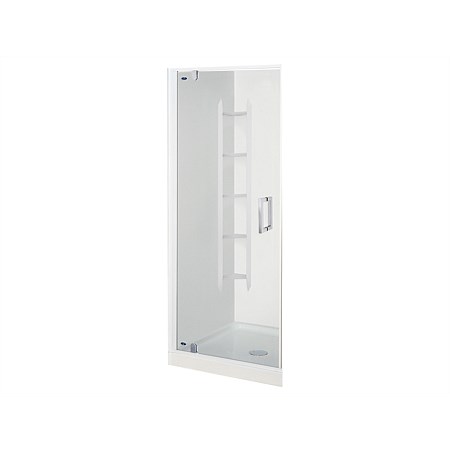Englefield Azure II 900mm 3 Sided Corner Contour Shower Enclosure White Joinery
