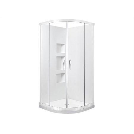 Englefield Azure II 900mm 2 Sided Recessed Wall Round Shower Enclosure