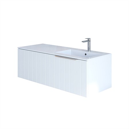 St Michel Savoy 50 Console 1200mm RH Wall-Hung Vanity Classic White Satin