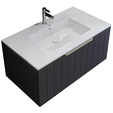 St Michel Savoy 50 900mm Wall-Hung Vanity with Centre Console Basin Slate Matte