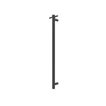 Tranquillity Round Vertical Heated Towel Bar 1000mm Brushed Gunmetal