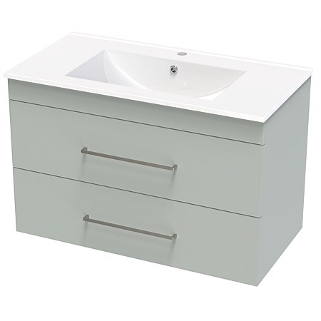 Clearlite Cashmere Double Drawer 900mm Wall-Hung Vanity Duck Egg