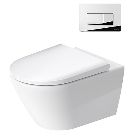 Duravit D-Neo Rimless Wall-Hung Toilet Suite with Soft Close Seat S or P Trap