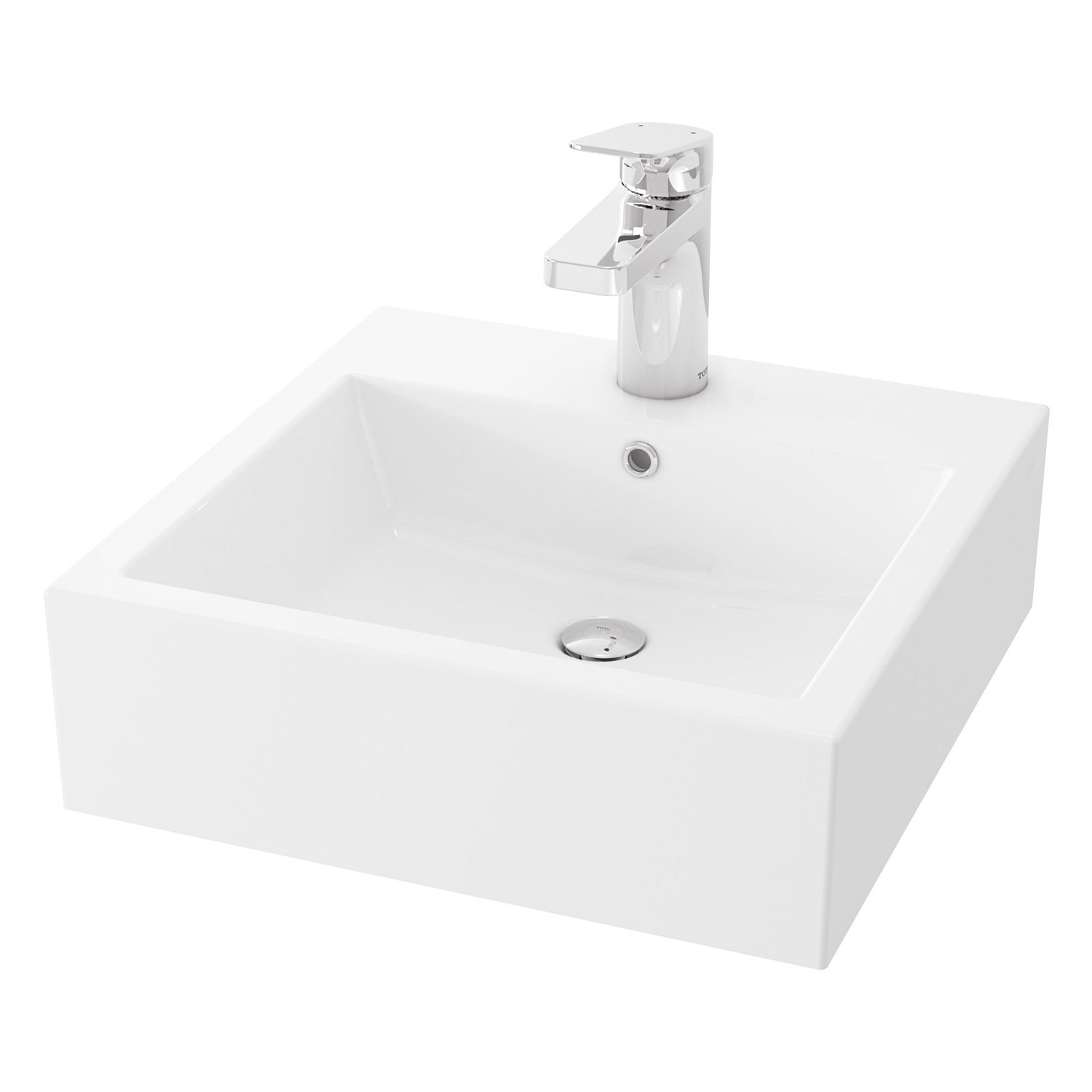 Basins Plumbing World Toto Valdes 505mm Square Counter Top Basin