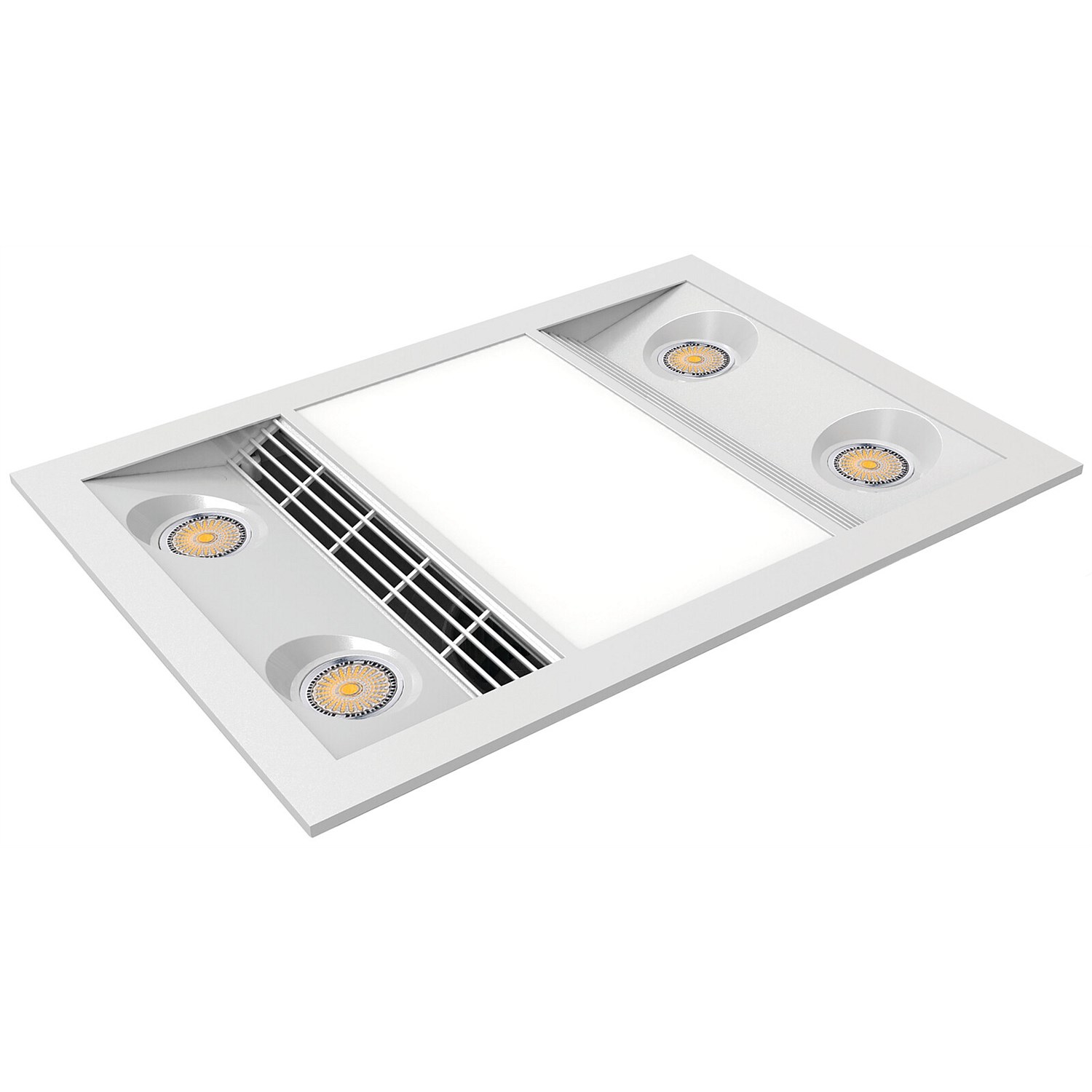 Extraction, Heat u0026 Light - Manrose Designer Bathroom Heating Fan and LED  Light