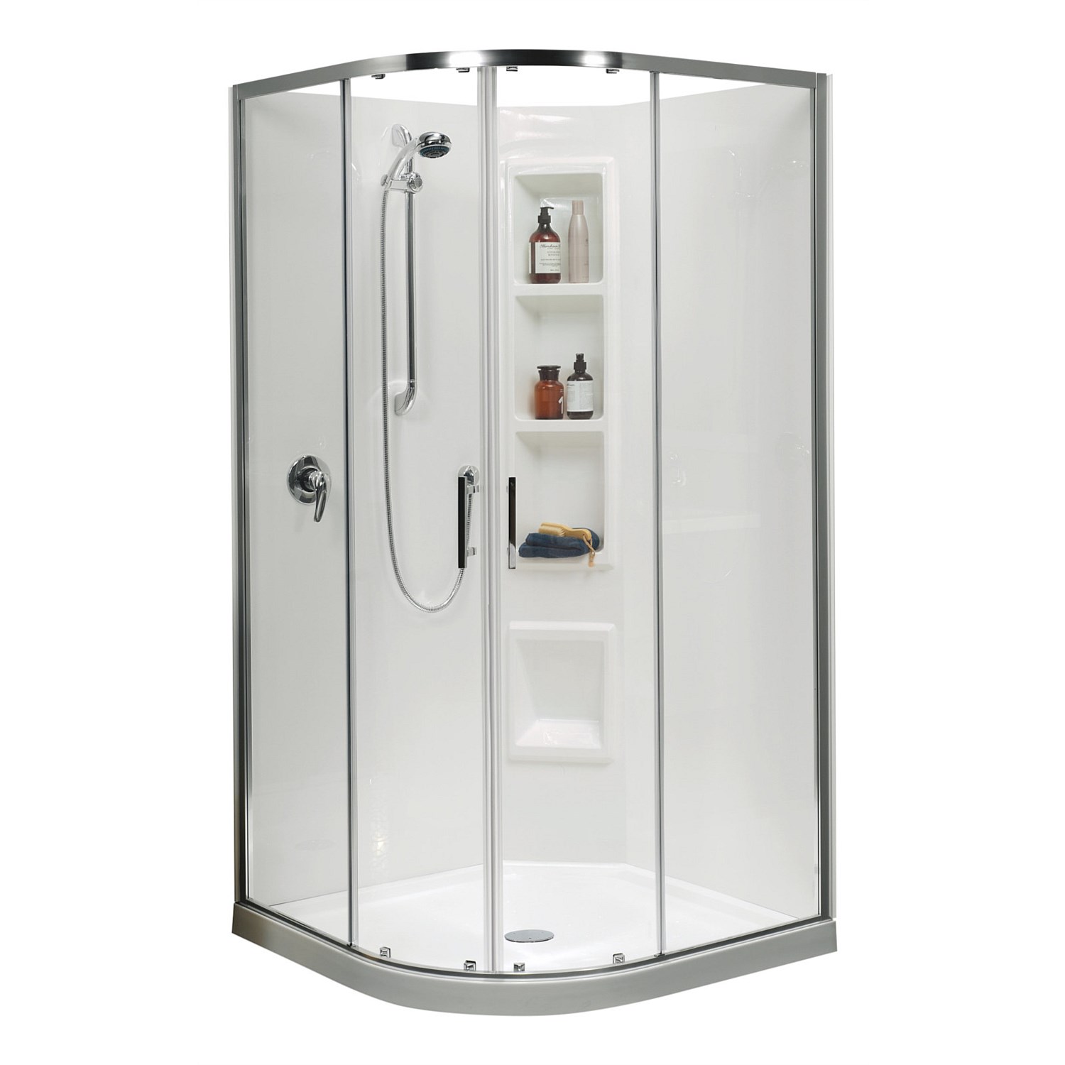 Showers Plumbing World Clearlite Cezanne 1000mm Round Shower Enclosure