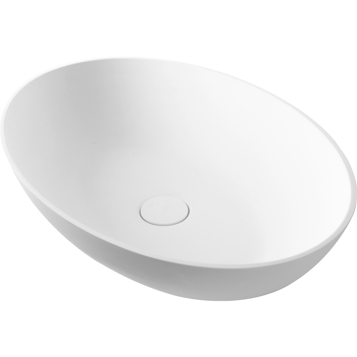 Counter-Tops and Vessels - LeVivi Capri Oval Solid Surface Basin White