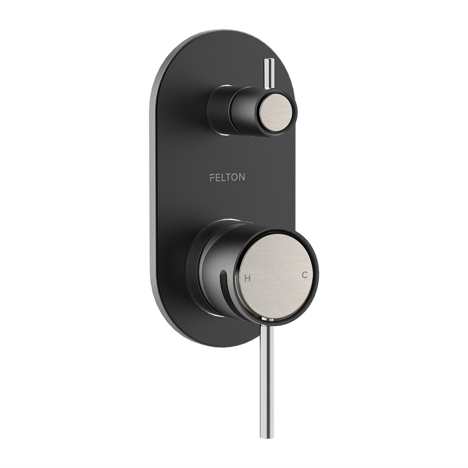 Shower Mixers Felton Tate Diverter Mixer Matte Black/Brushed Nickel