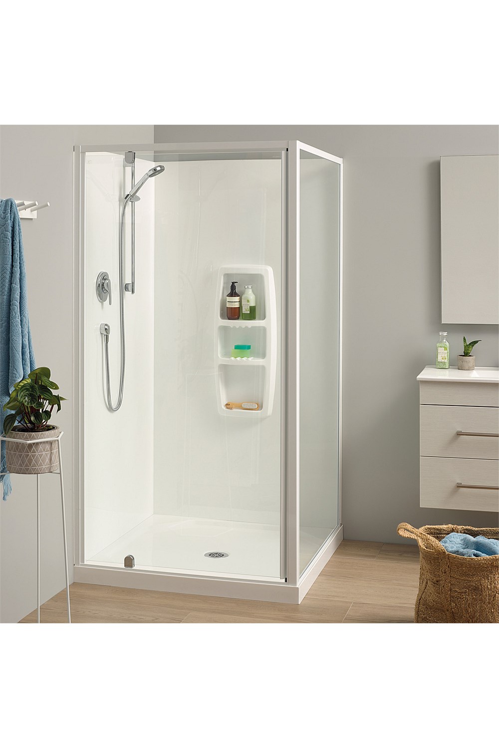Showers | Plumbing World - Clearlite Sierra 1000mm 2 Sided Square