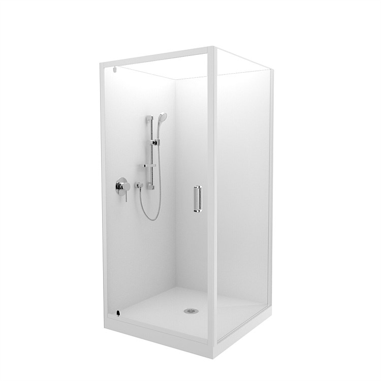 LeVivi Cabris 900mm Square Flat Wall Shower Enclosure White LeVivi Cabris 900mm Square Flat Wall Shower Enclosure White
