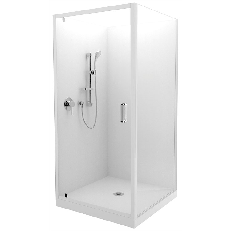 LeVivi Cabris 900mm Square Flat Wall Shower Enclosure White