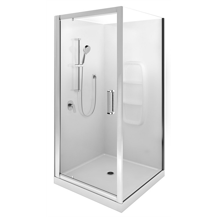 LeVivi Cabris 900mm Square Moulded Wall Shower Enclosure Polished
