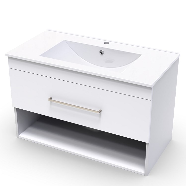 Clearlite Cashmere Classic 900mm Wall-Hung Vanity White Clearlite Cashmere Classic 900mm Wall-Hung Vanity White