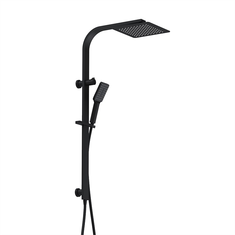 Plumbline Venice Square Shower System Black