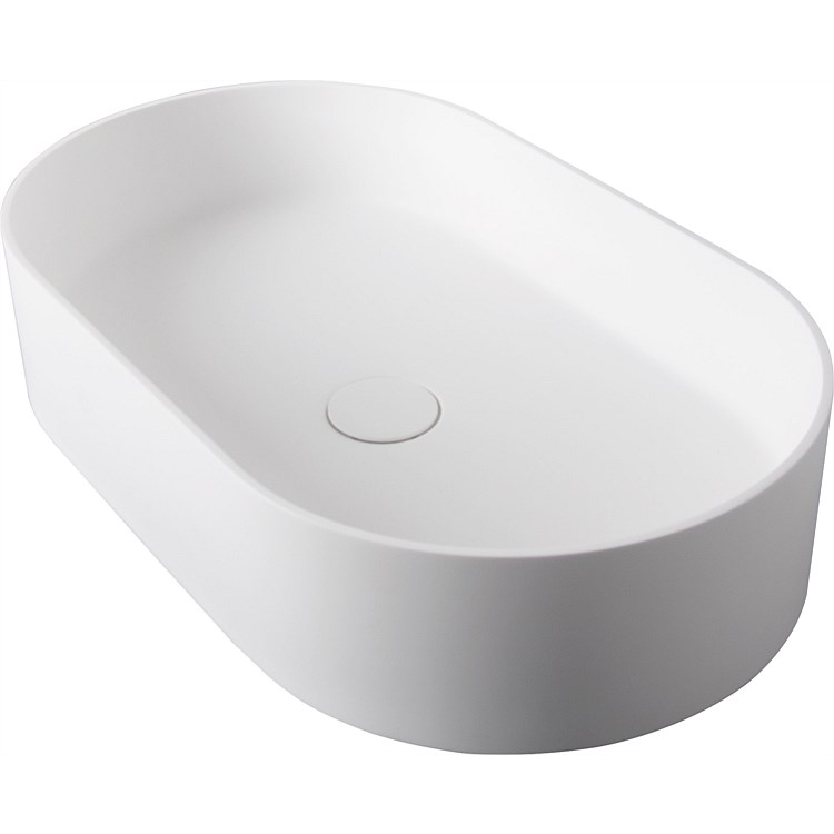 LeVivi Capri Ellipse Solid Surface Basin White