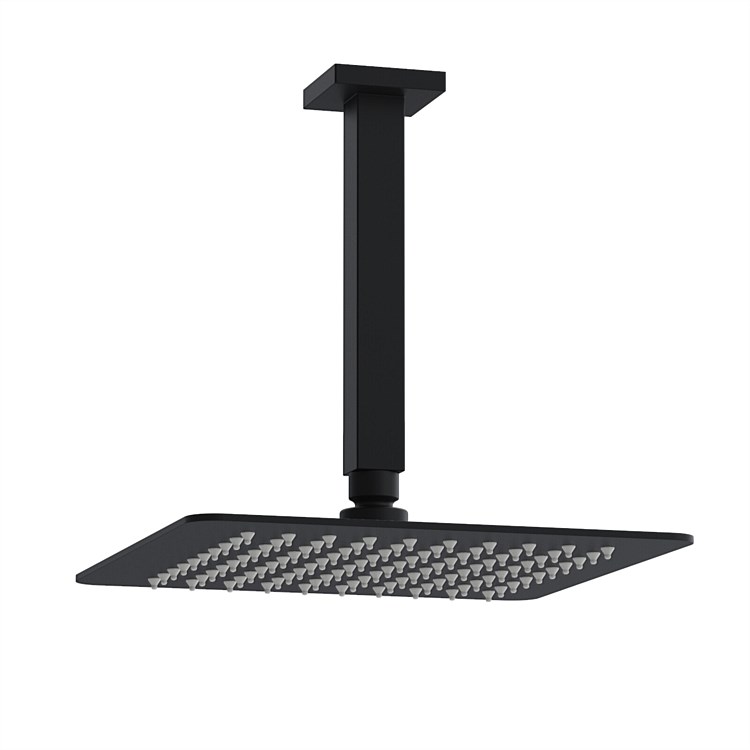 Progetto Venice Square Ceiling Mount Rainhead Matt Black