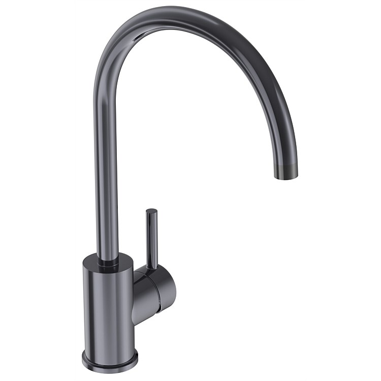 LeVivi Aspen Stainless Steel Gooseneck Sink Mixer with Swivel Spout Gunmetal LeVivi Aspen Stainless Steel Gooseneck Sink Mixer with Swivel Spout Gunmetal