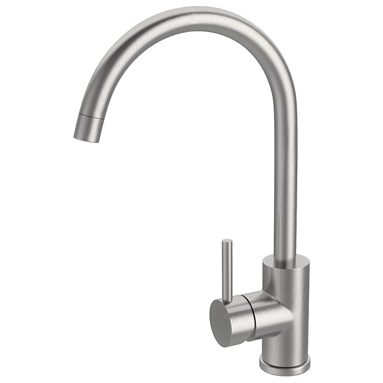 LeVivi Aspen Gooseneck Sink Mixer with Swivel Spout Stainless Steel