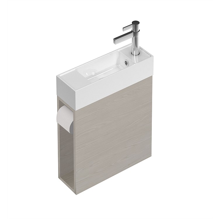 St Michel Spin Wall-Hung Vanity 450mm with Toilet Roll and Towel Hook