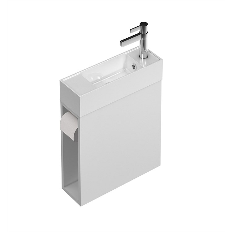 St Michel Spin Wall-Hung Vanity 450mm with Toilet Roll and Towel Hook