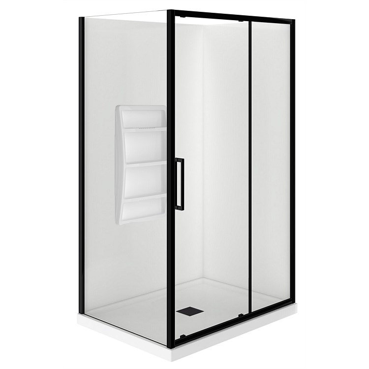 LeVivi Kingston 1200x900mm 2 Sided RH Moulded Shower Enclosure Black LeVivi Kingston 1200x900mm 2 Sided RH Moulded Shower Enclosure Black