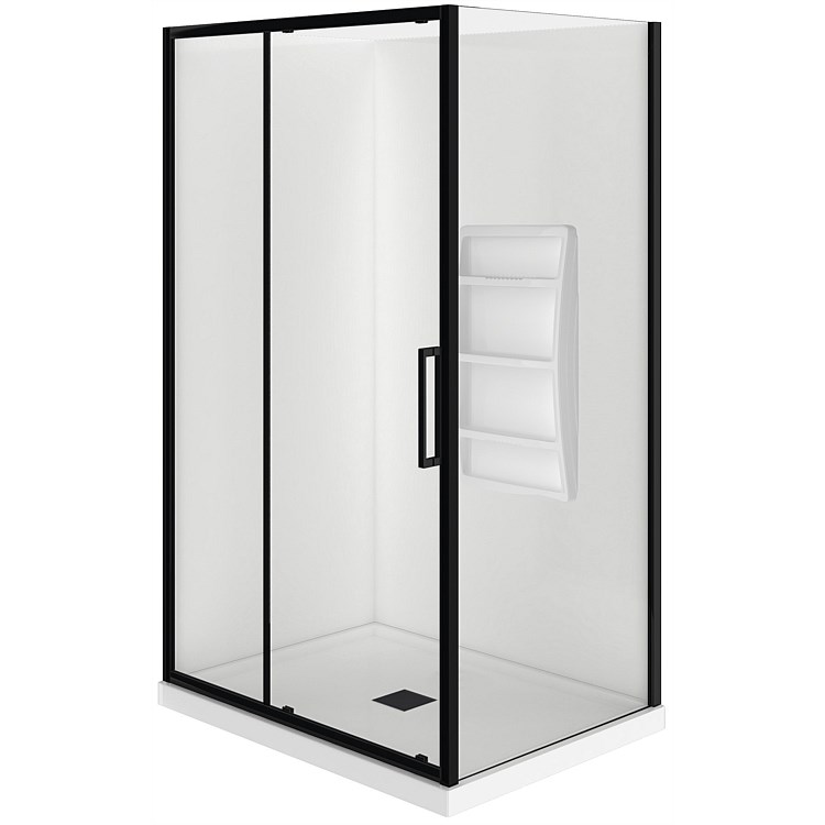 LeVivi Kingston 1200mm 2 Sided LH Moulded Shower Enclosure Black