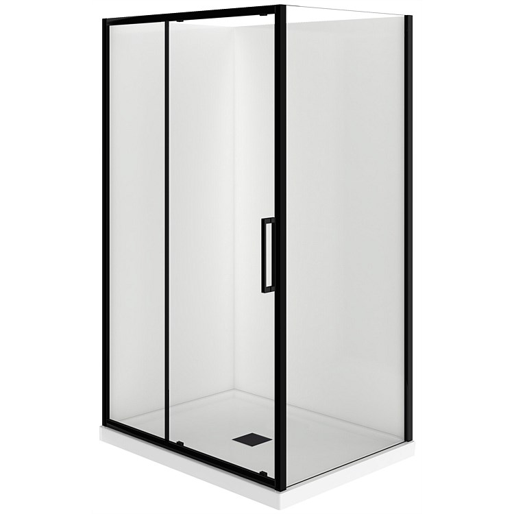 LeVivi Kingston 1200mm 2 Sided LH Shower Enclosure Black