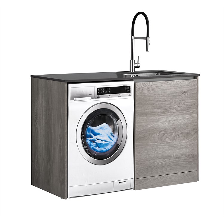 LeVivi Laundry Station 1300mm RH Door Charcoal Top Elm Cabinet