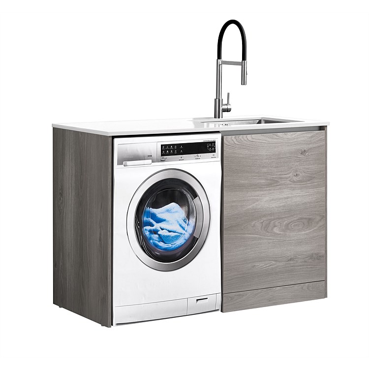 LeVivi Laundry Station 1300mm RH Door White Top Elm Cabinet