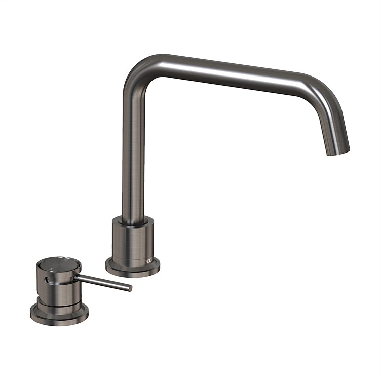 Felton Tate Deck Mounted Sink Mixer Brushed Gunmetal