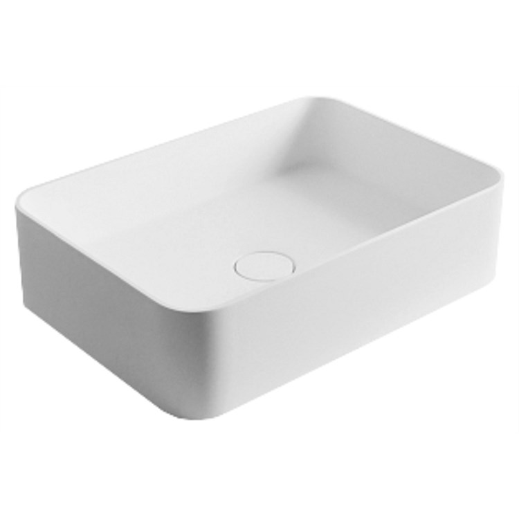 LeVivi Capri Rectangle Solid Surface Basin White