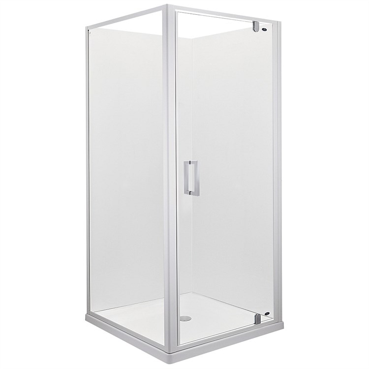 Englefield Azure II 1000mm 2 Sided Square Shower Enclosure Flat Wall White