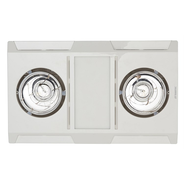 Martec Profile Panel ll Heat 3 in 1 Bathroom Heater Exhaust Fan & Light White