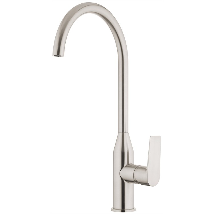 Voda Olympia Gooseneck Sink Mixer Brushed Nickel