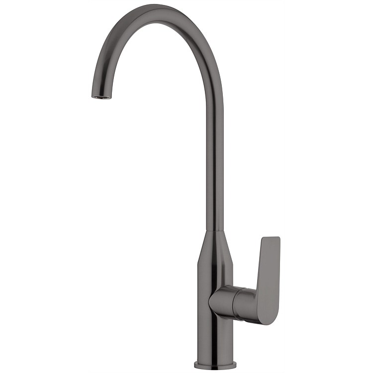 Voda Olympia Gooseneck Sink Mixer Brushed Gunmetal