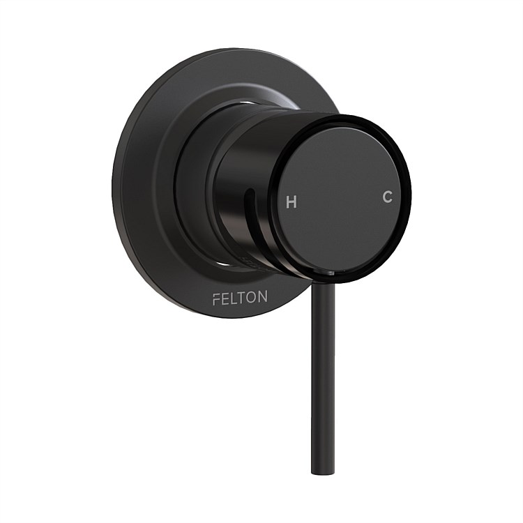 Felton Tate Shower Mixer Matte Black/Gloss Black