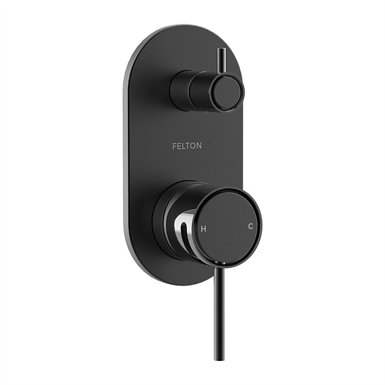Felton Tate Diverter Mixer Matte Black/Gloss Black Felton Tate Diverter Mixer Matte Black/Gloss Black