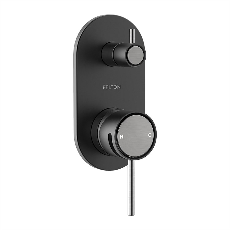 Felton Tate Diverter Mixer Matte Black/Brushed Gunmetal Felton Tate Diverter Mixer Matte Black/Brushed Gunmetal