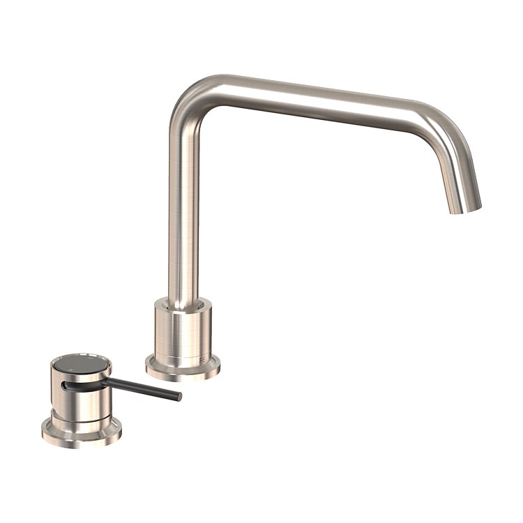 Felton Tate Deck Mounted Sink Mixer Brushed Nickel/Matte Black