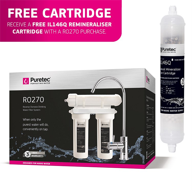 Puretec Reverse Osmosis Drinking Water System with Remineraliser cartridge