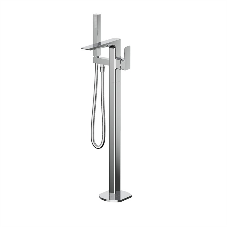 Plumbline Venice Floor Mounted Bath Filler with Handshower Chrome Plumbline Venice Floor Mounted Bath Filler with Handshower Chrome