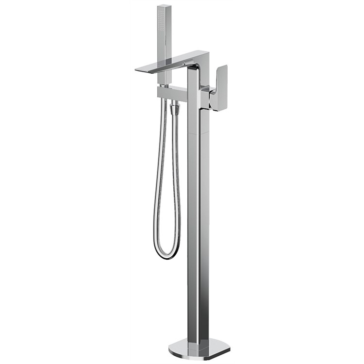 Plumbline Venice Floor Mounted Bath Filler with Handshower Chrome Plumbline Venice Floor Mounted Bath Filler with Handshower Chrome