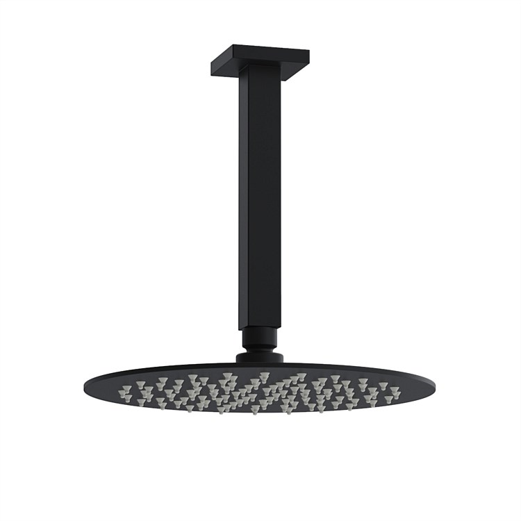 Progetto Venice Round 250mm Ceiling Mounted Rainhead Matte Black