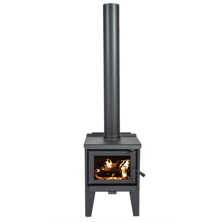 Masport R1200 Free-standing Radiant Wood Fire with Legs including 4.2m standard flue kit