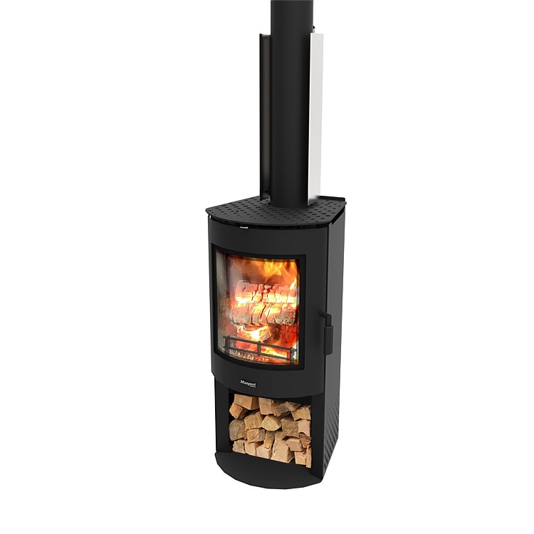 Masport Akaroa Free-standing Wood Fire with Wood Stacker including 4.2m standard flue kit