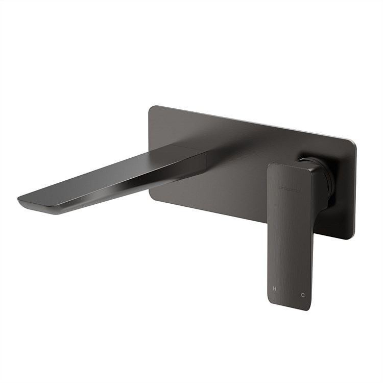 Progetto Venice Wall Mounted Basin Mixer Brushed Gunmetal