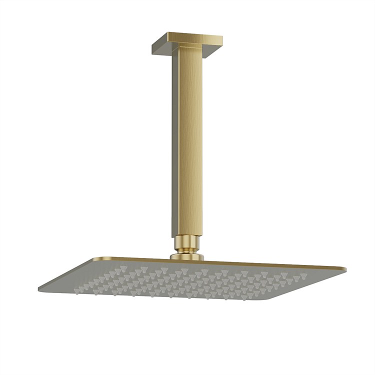 Progetto Venice Square 250mm Ceiling Mount Rainhead Brushed Brass