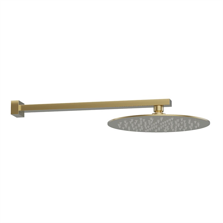 Progetto Venice Round 250mm Wall Mounted Rainhead Brushed Brass