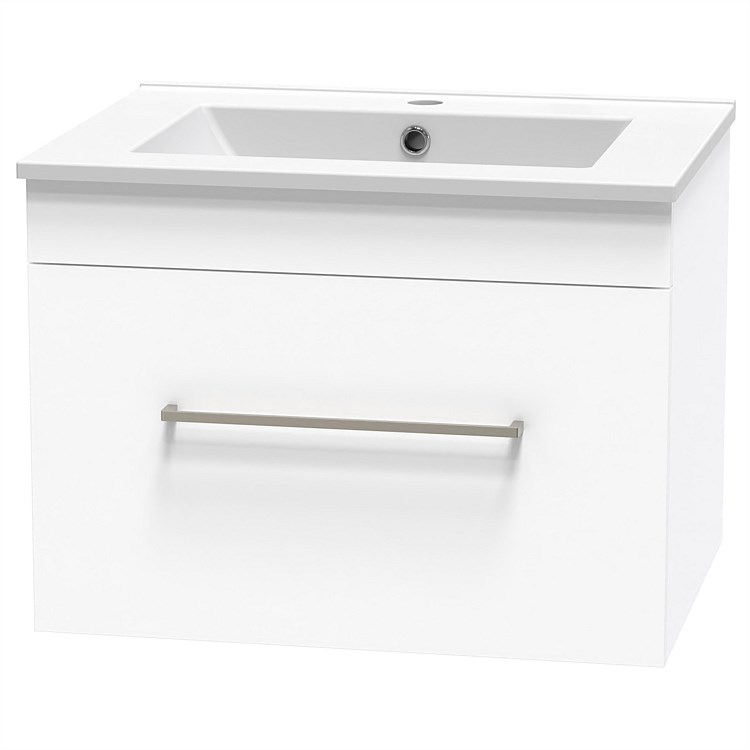 Clearlite Cashmere 600mm Single Drawer Wall-Hung Vanity White